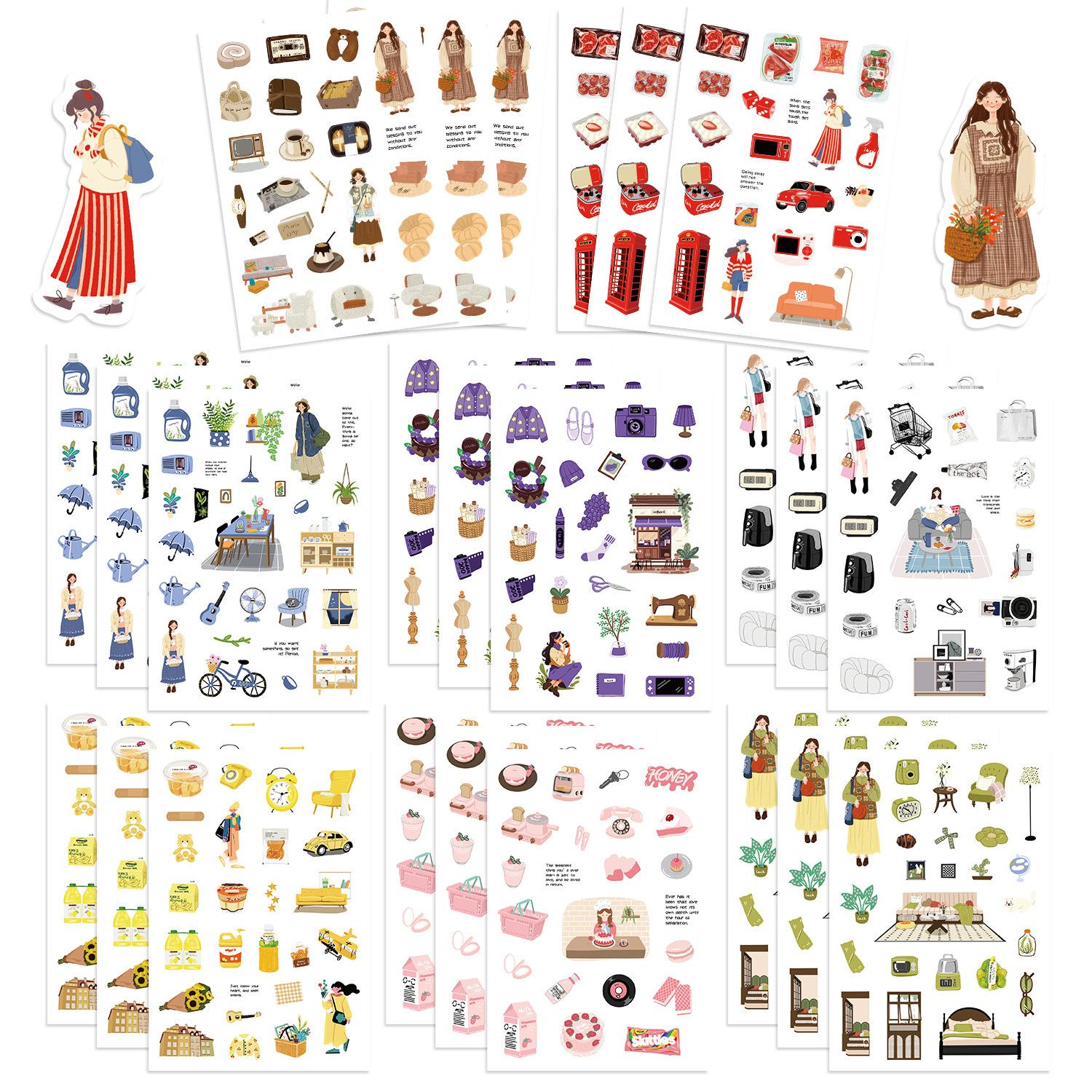 

8 Cartoon Korean Ins Style Weekend Life Collage DIY Guka Hand Account Mobile Phone Case Laptop Can Be Decorated