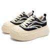 Niche design muffin platform denim canvas shoes casual heightening bread shoes couple big head shoes