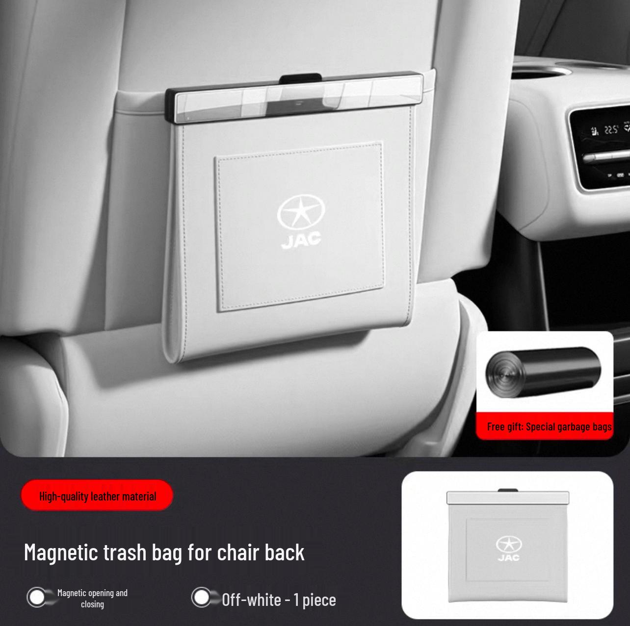 

Magnetic Waterproof Leather Car Trash Bag for Jiangling Yushang Seat Back