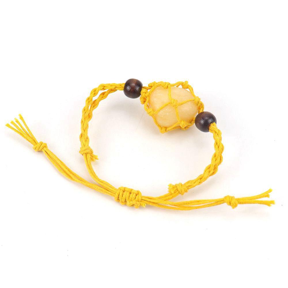 Hand-Woven Crystal Stone Mesh Pocket Bracelet Bracelet Adjustable Telescopic Mesh Pocket Net Holder B58