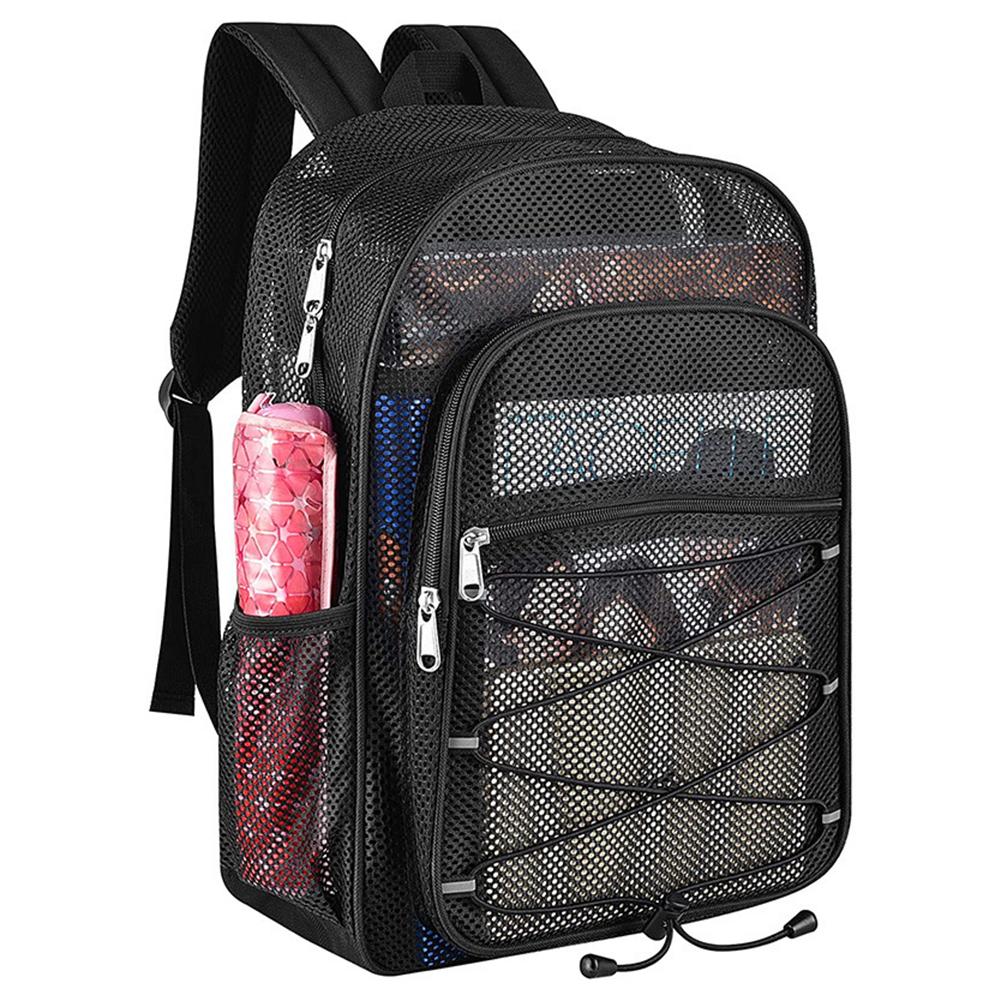 Mesh Fitness Bag Comfortable Shoulder Strap Fitness Training Bag High-Capacity Breathable Wear-resistant for Commuting Swimming