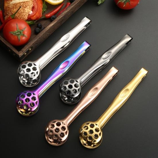 

Щипцы для еды Зажим для еды Зажим для барбекю Зажим для барбекю Полый сплошной цвет Устойчивый к слуху пищевой класс Без деформации Эластичный зажим для стейка из нержавеющей стали «шведский стол»