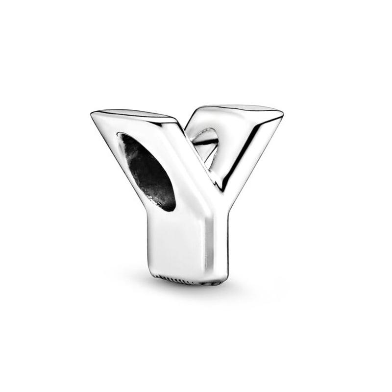 Classic Letter Alphabet A-Z Silver 925 Charm Beads Fit Charms Bracelet  Beads for Women Jewelry Making Gifts