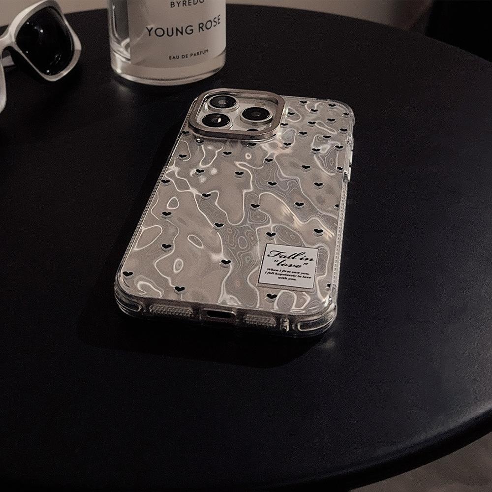 Black Heart Case for iPhone 13 iPhone 15 iPhone 16 Pro Max