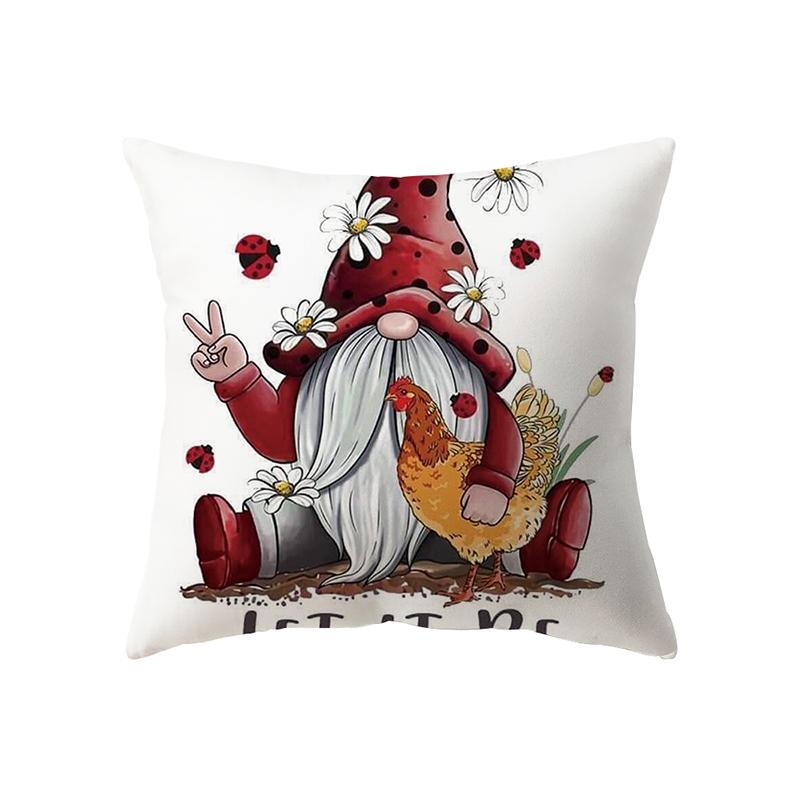 Christmas Theme Cute Christmas Elk Print Pattern Cushion Cover Home Living Room Sofa Decoration Polyester Pillow Pillow Cover