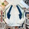 Jacke im amerikanischen Retro-Stil mit Kontrastkragen und Nähten für Herren und Damen, Herbst, neues, lockeres, lässiges All-Match-Sportoberteil