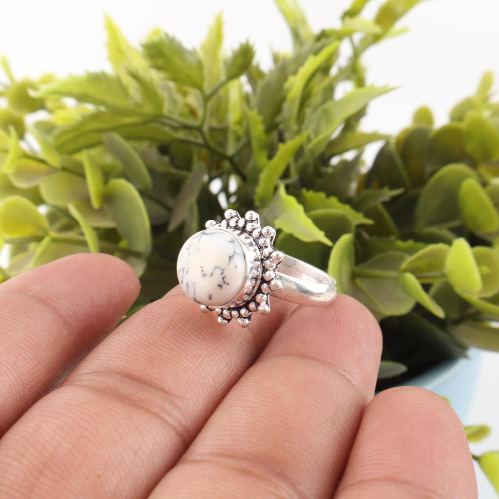 Pierścionek z kamieniem szlachetnym Opal Dendrytowy, Pierścionek ze Sterlingowego Srebra Próby 925, Pierścionek Ręcznie Robiony, Srebrna Biżuteria na Prezent Ślubny
