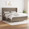 3128705 vidaXL Lit à sommier tapissier avec matelas Taupe 180x200 cm Tissu