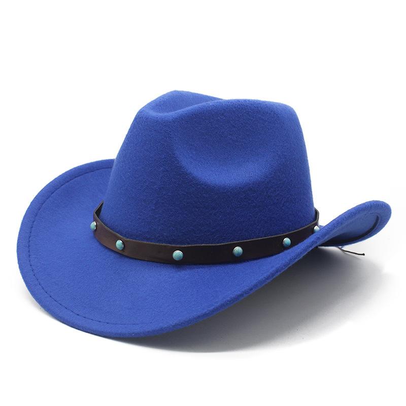 Ethnic Style, Western Cowboy Hat, Tibetan Concave Top Hat, Upturned Edge Felt Hat