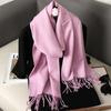 62Color Solid Women Winter Scarf Warm Thicken Cashmere Shawl Outdoor Fashion Luxury Tassels Pashmina Lady Wrap Windproof Scarves