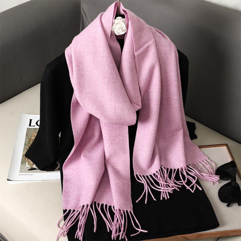 62Color Solid Women Winter Scarf Warm Thicken Cashmere Shawl Outdoor Fashion Luxury Tassels Pashmina Lady Wrap Windproof Scarves