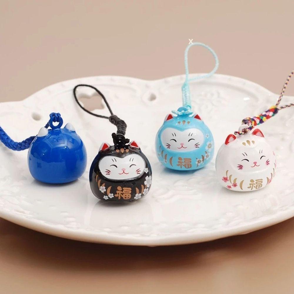Phone Pendant Cartoon Maneki Neko Japanese Lucky Cat Keychain Mobile Phone Strap Phone Charm
