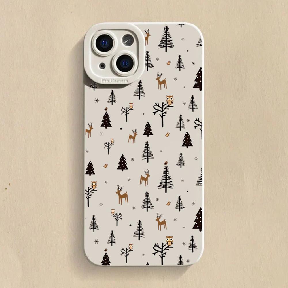

Woodland Deer Owl Forest Whimsical Style Phone Case for iPhone 17 16 15 14 13 12 11 Series Pro Max Plus Double Layer Protection iphone 11 Pro