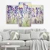 Three piece picture canvas print Field Flowers Violet