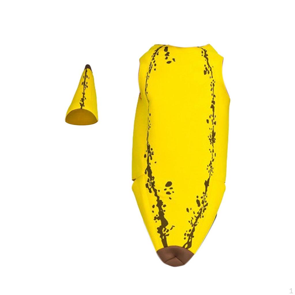 Banana Costume Jumpsuit Fruit Cosplay Costumes Suit Dressing up for Adults Kids