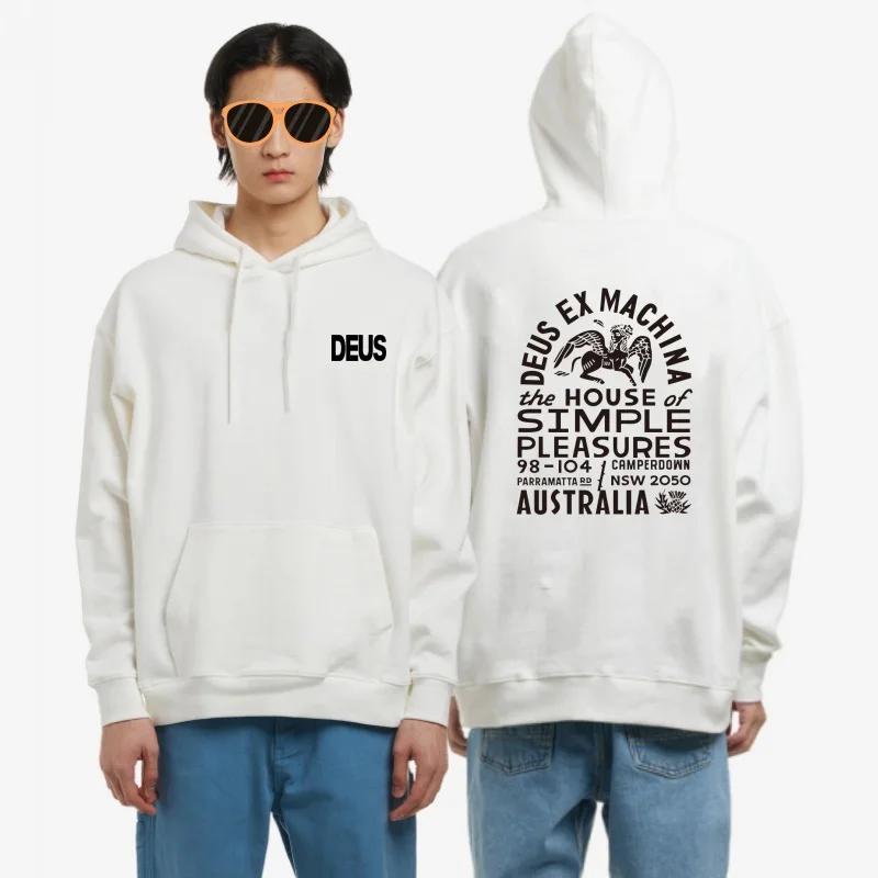 Men And Women Sweatshirt Letter Print Hooded DEUS EX MACHINA Pullovers Korean Fashion Loose Casual Hoodies Pullover Clothing BMX