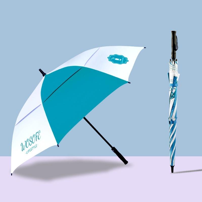 Large Golf Waterproof Umbrella Double-layer Long Handle Wind And Rain Resistant Straight Pole Umbrella Suitable 3-4 People