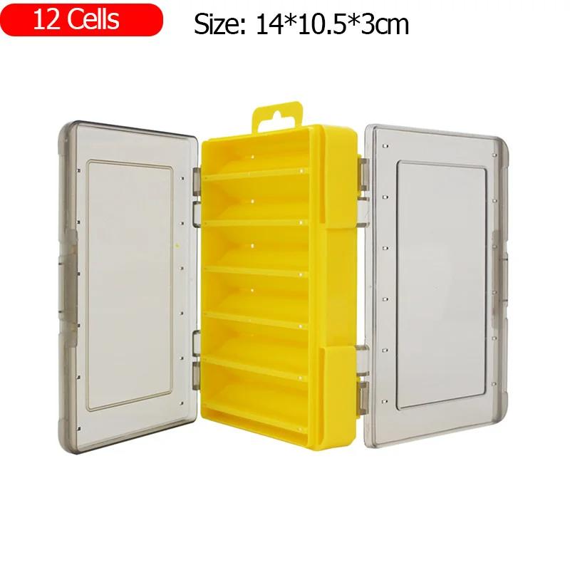 

Коробка для рыболовных снастей, 12 14 отделений, аксессуары для рыбалки, чехол для хранения крючков, двухсторонний полипропиленовый органайзер для рыболовных инструментов, коробки