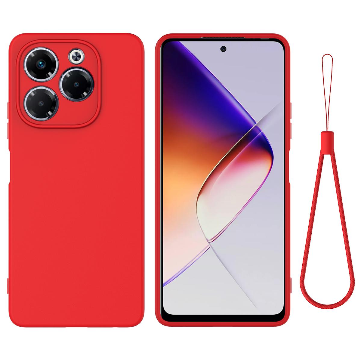

For Infinix Note 40X 5G Case Liquid Silicone Anti-Scratch Phone Cover with Hand Strap D