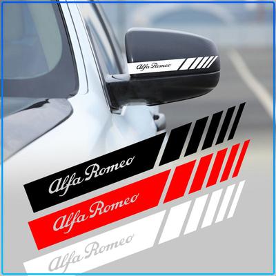 2Pcs Car Stripe Stickers Rearview Mirror Reflective Decals Decoration For 147 159 156 Giulietta Giulia Mito Spider Alpha Nheadrest
