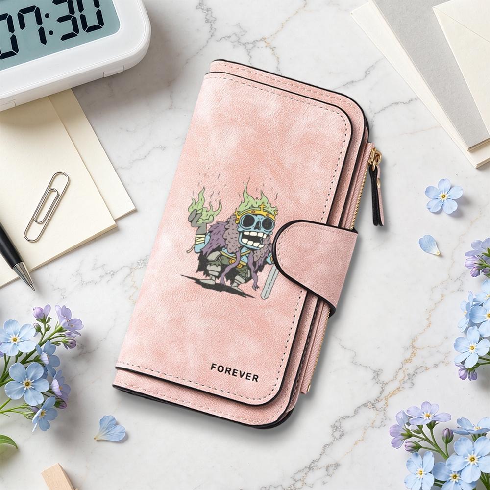 Cute Skull Pattern Long Wallet Fashion Casual Multi Card Slot Portable Purse