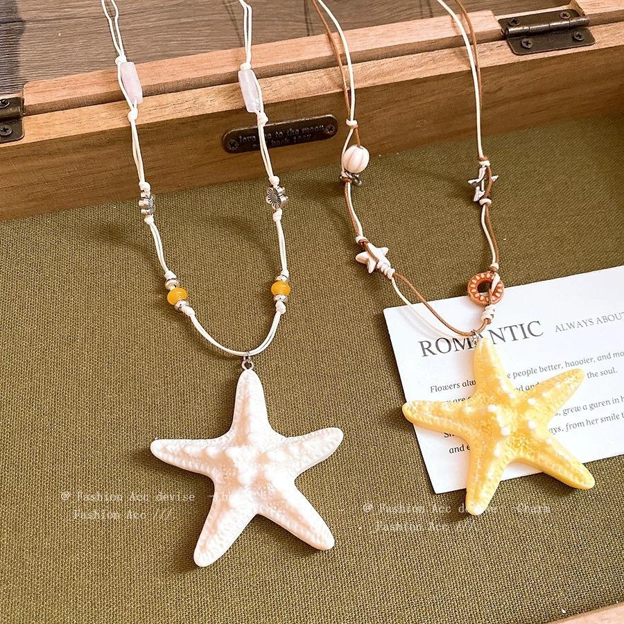 Women's Seaside Vacation Style Collarbone Starfish Necklace