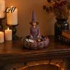 Vintage Style Storage Meditating Witch Jewelry Tray Gothic Resin Decorative Decoration Dish Mysterious Zen Desktop Organizer for Keys Trinkets Room