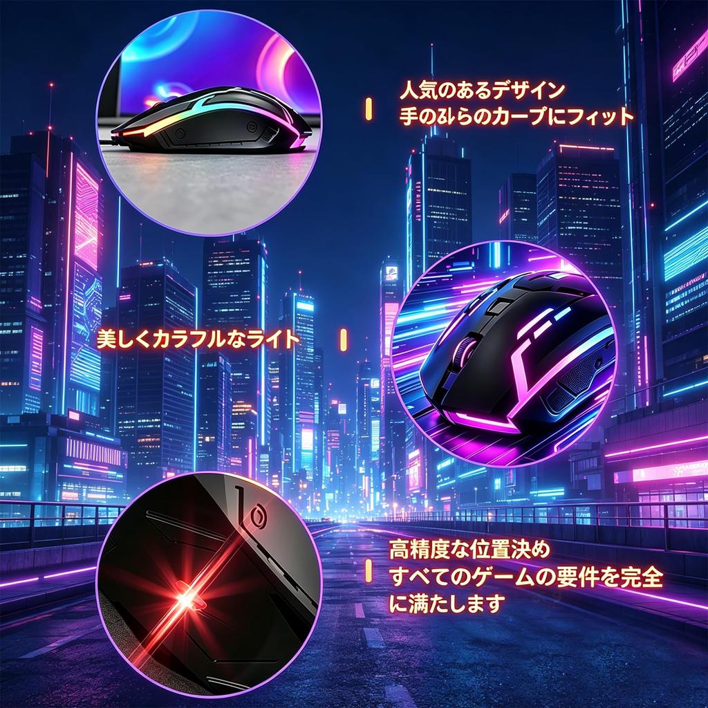 Padholds Gaming Mouse, Laptop Mouse, Wired Mouse. Features a 7-color Automatically Switching Backlight (breathing Effect), 1200 DPI Resolution, 3