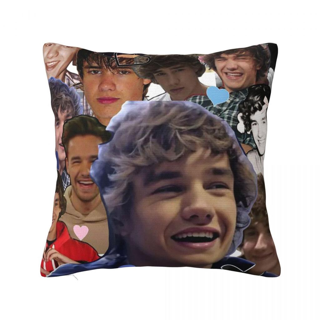 Liam Payne Photo Collage Square Pillowcase Cushion Cover Pillow Case Throw Pillow Cover for Home Bedroom Car