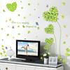 Green Heart Wall Sticker Removable Self Adhesive Decal for Living Room TV Background Bedroom Romantic Home Decor