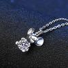 D color 0.5CT Moissanite Necklace 925 Silver Cute Zodiac Pendant Jewelry Luxury Glitter Versatile Necklace