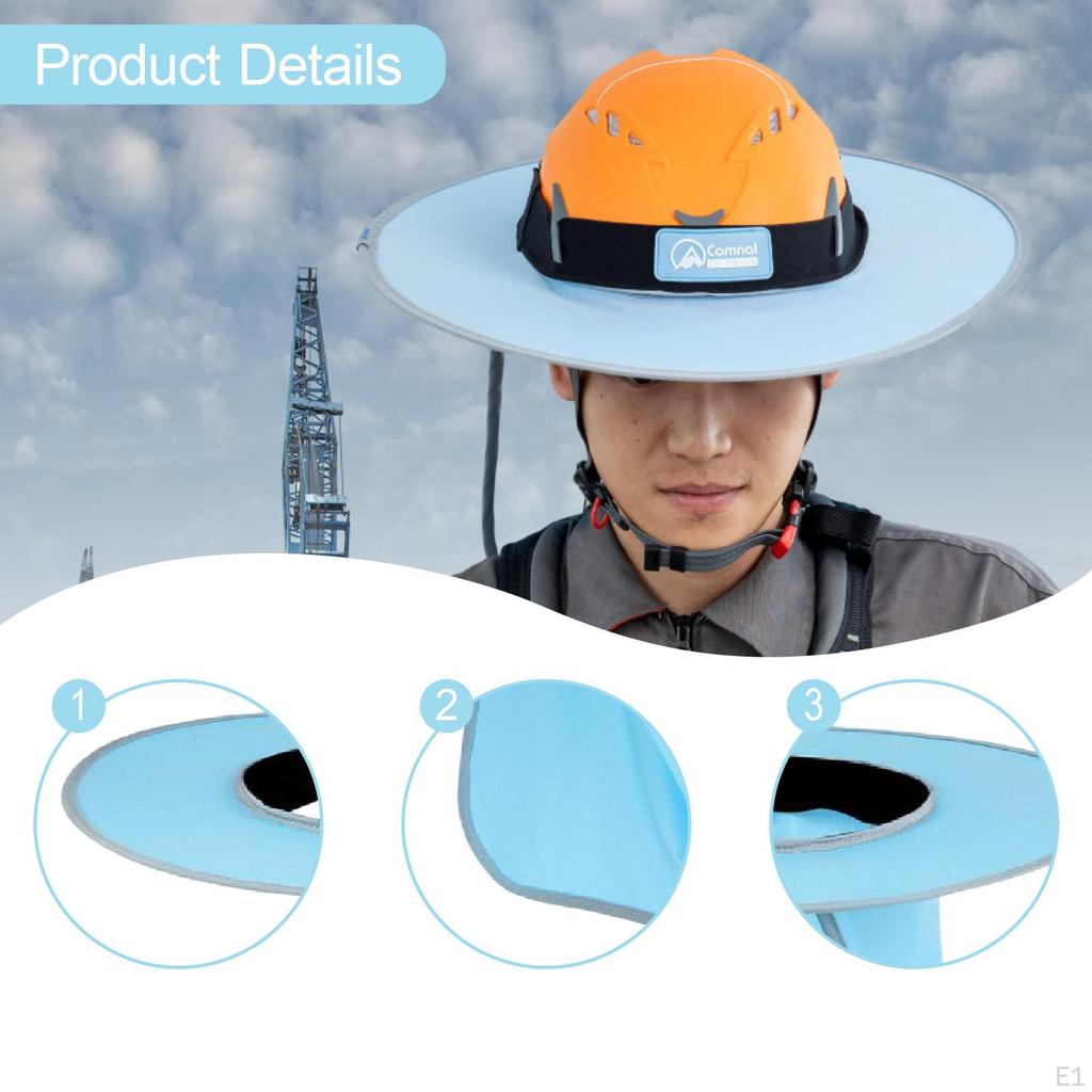 Hard Hat Sun Shade Visor for Outdoor Activities Building Workers Blue