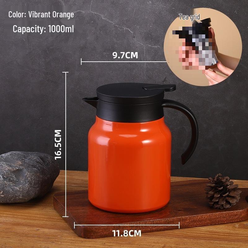 316 Stainless Steel Insulated Teapot - Old White Tea Brewer with Water Separation, Large Capacity.