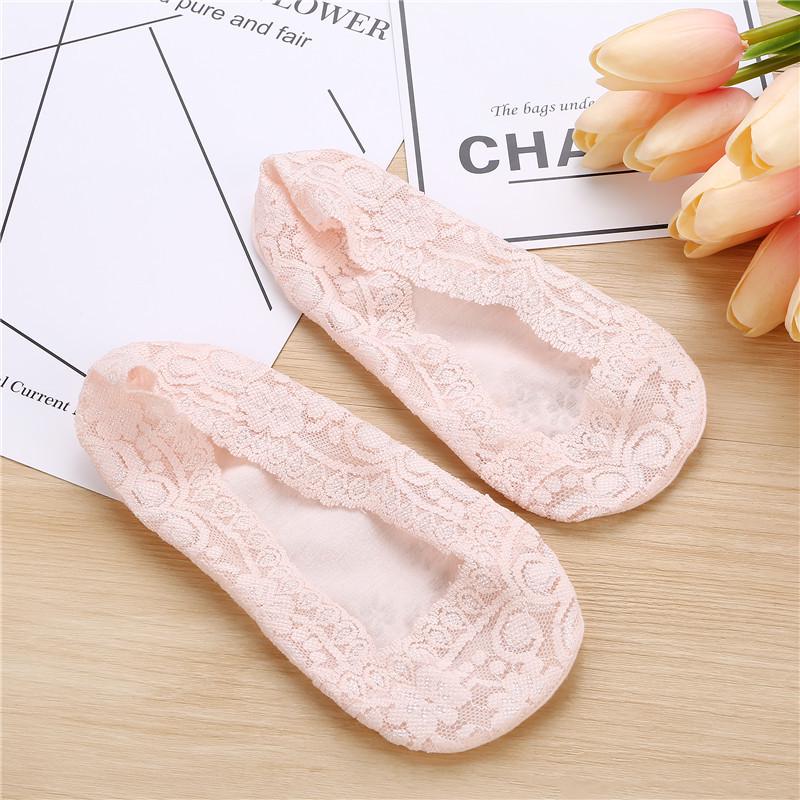 

Lace Low-Cut Non-Slip Invisible Socks for Women - Silicone Bottom Adult Size 35-39