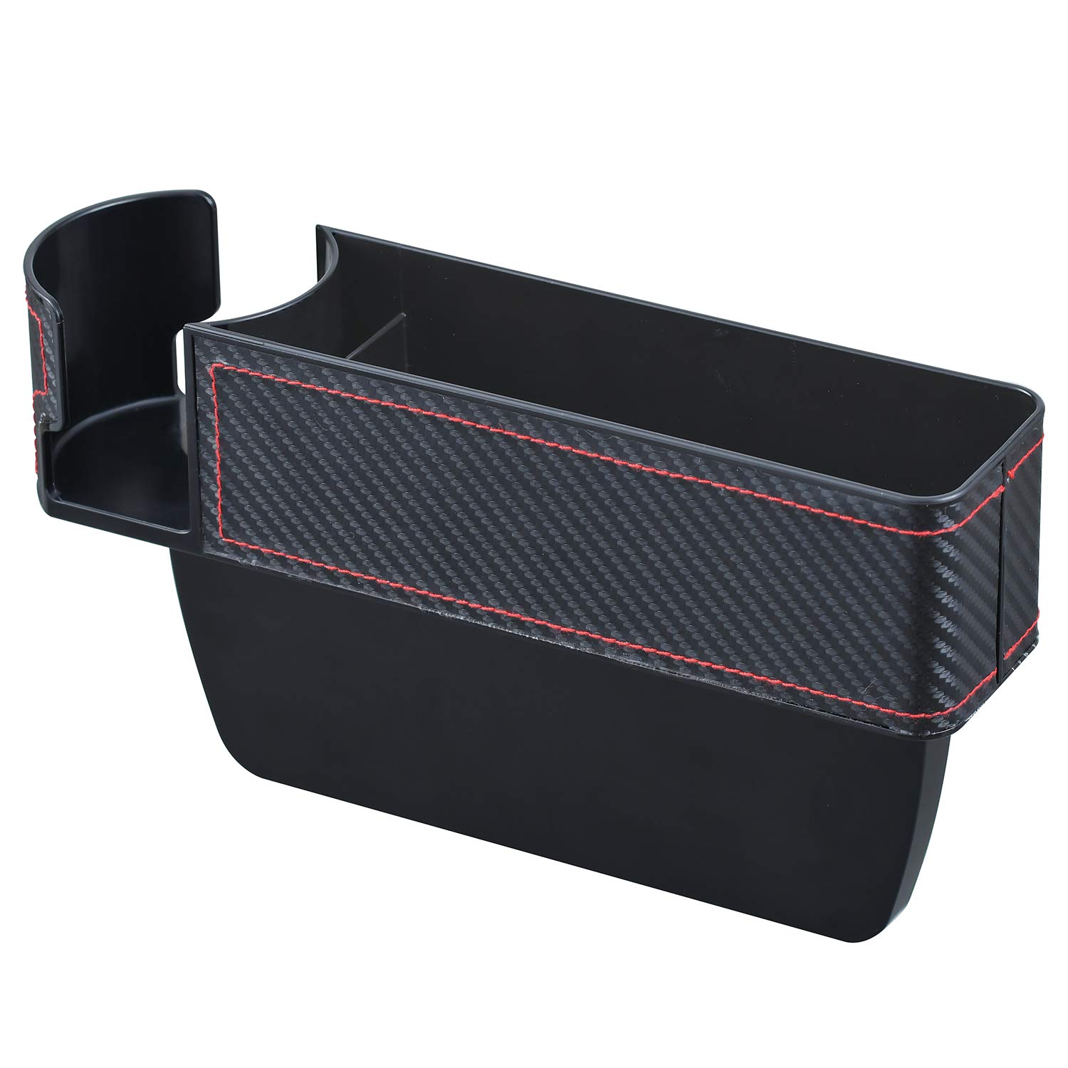 

SEIWA Car Storage Side Pocket Seat Carbon Tone Black Red WA64 Seat Gap Insert Type Car Supplies & &