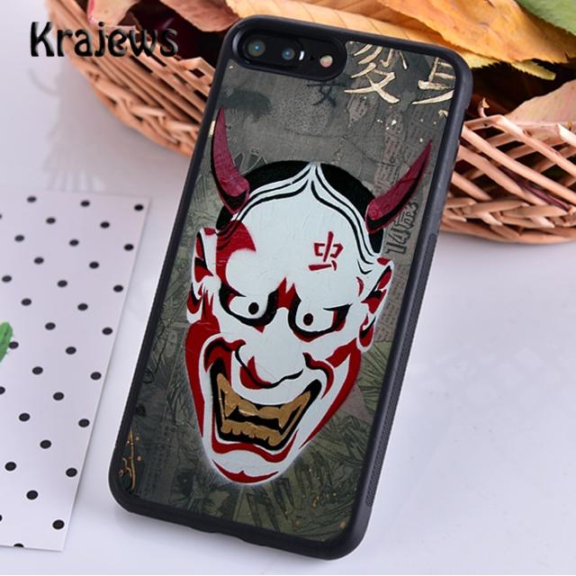 Krajews Japanese Oni Hannya Demon Mask Phone Case Cover For iPhone 17 Air 16 15 14 Plus 11 12 13 Pro Max Fundas