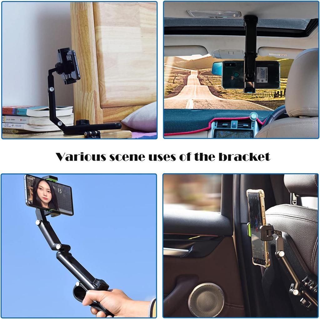 Universal Sun Visor Car Rearview Mirror Phone Holder 1800 Rotate Car Phone Holder Mount Stand Dash Cam GPS Smartphone Bracket