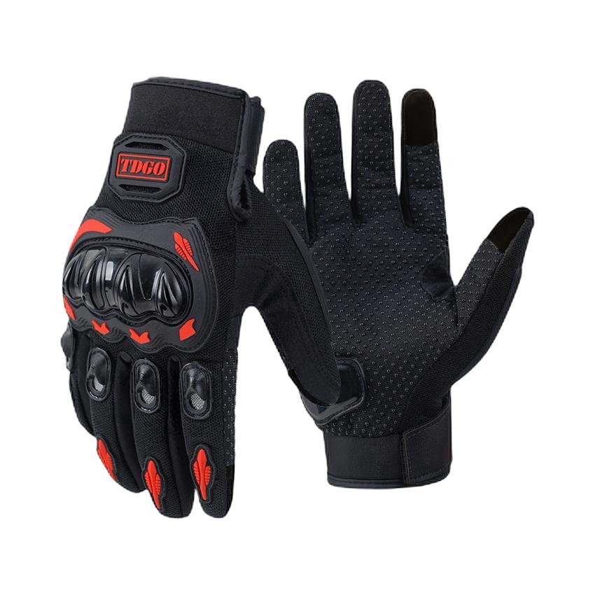 Men's Motorcycle Riding Gloves With Carbon Fiber Knuckle Protection Breathable Summer Design For Electric Bike And Motorbike