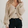 Fashion Casual Women's Knitted Cardigan Sweater Long Sleeves Loose Buttons Short Cardigans Jacket for Women Autumn and Winter Warm Knitwear Coat 25114