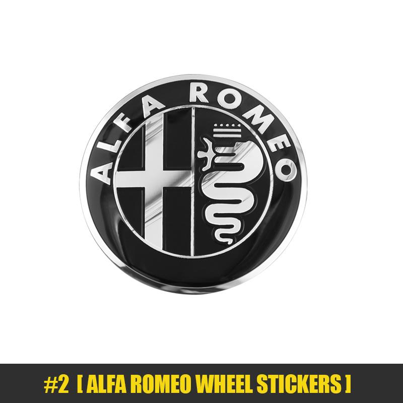 EFTXY1 4Pcs Car Wheel Stickers 56mm Auto Center Hub Cap Decal For Alfa Romeo 156 159 147 4C 8C 166 Giulia Giulietta Mito Stelvio Spider