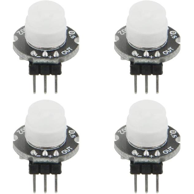 WMYCONGCONG 4 STÜCKE Mini SR602 Bewegungssensor Detektor Modul Pyroelektrischer Infrarot Sensor Schalter für Arduino Elektronik DIY