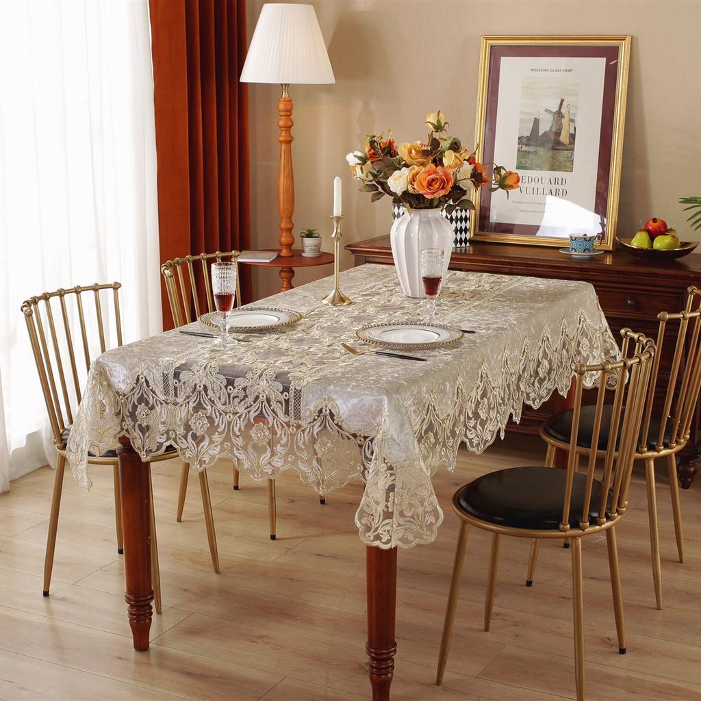 European Light Luxury High-end Tablecloth Rectangular Coffee Table Cover Simple Modern Lace Tablecloth Dining Table Cloth Chair Cover Chair Cushion