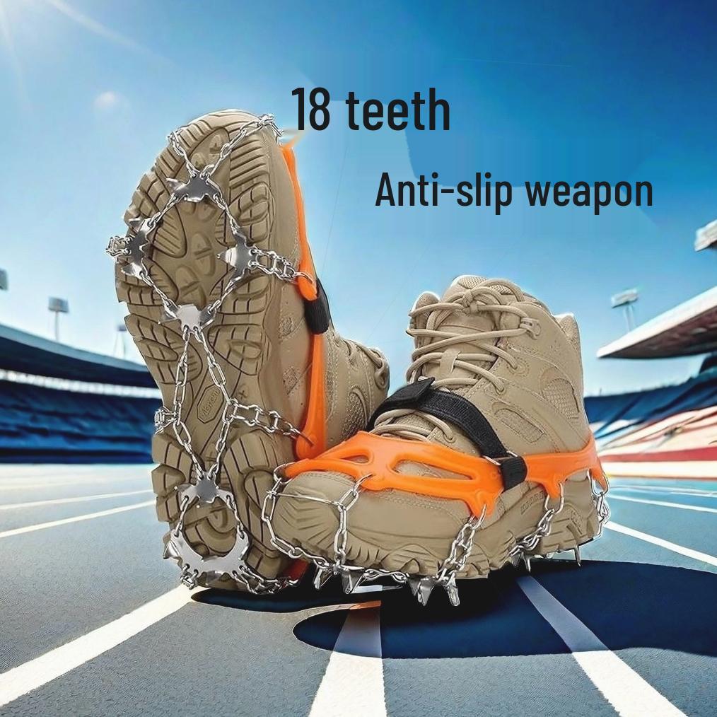 Outdoor Snow Mountain Crampons: Anti-Slip Stainless Steel, Wear-Resistant, 8/12/18/19-Tooth Options