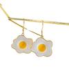 New fashion jewelry, simple design DIY poached egg earrings, fun food game necklace two-piece set
