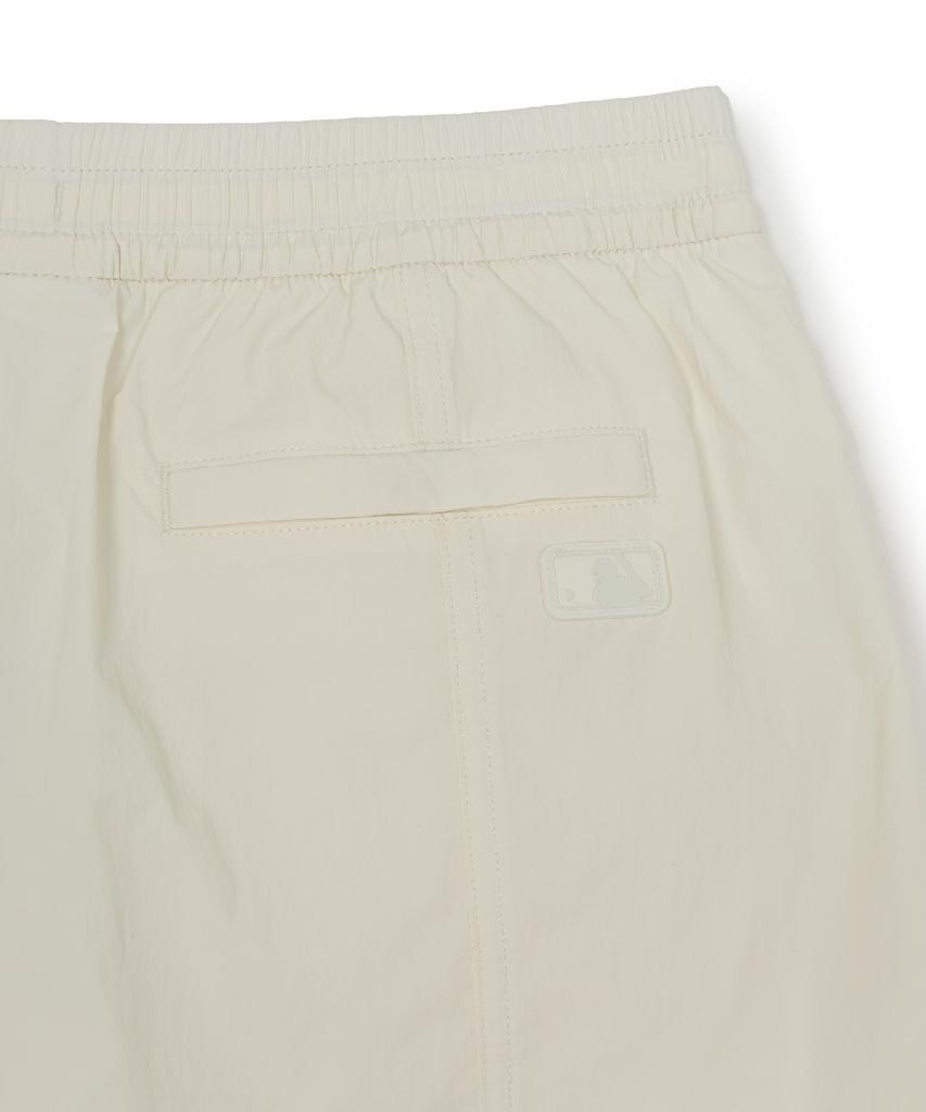 Emelbi Women'S Gorpcore Glossy Shirred Mini Skirt Bos (Cream)