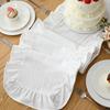 Ruffled Table Runner 72 Inches Long Rustic Cotton Tabletop Farmhouse Decor for Baby Shower Bride Shower Birthday Holiday Party(Solid Color,White)