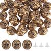 40 Sets Skull Alloy Rivets, with Screw, for Purse Handbag Shoes Punk Rock Leather Craft Clothes Belt, Antique Golden, 17x15x6.5mm