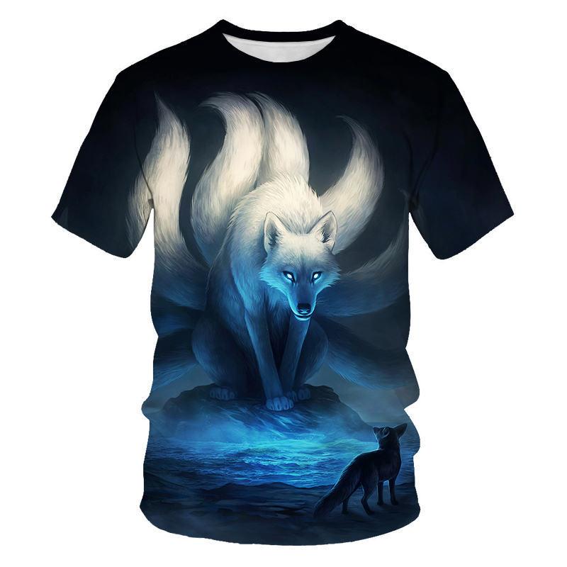 

Футболка с рисунком лисы для мужчин, летняя, трендовая, повседневная, с 3D-принтом, графические футболки, мода, индивидуальность, harajuku, хип-хоп, уличная одежда, топ 6XL серый