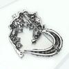 Rhinestone Heart Brooch for Women Flower Love Office Party Lapel Pins Gifts