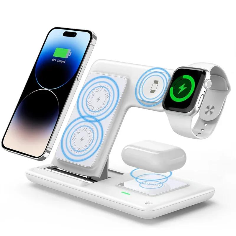 3 In 1Foldable Charging Station For iPhone 17 16 15 14 13 Pro Max Apple Watch Airpods  iWatch 8 7 6 Fast Wireless Charger Stand
